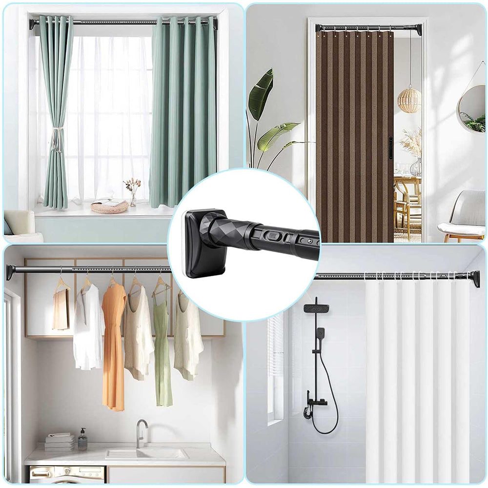 No Drilling Closet Rod 70-120cm Telescopic Clothes Rod for Closet Wardrobes