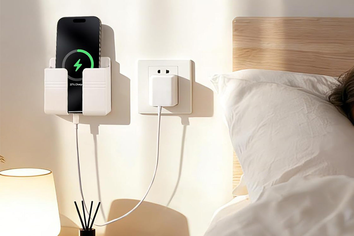 2 Pack Wall Mount Phone Holders - White