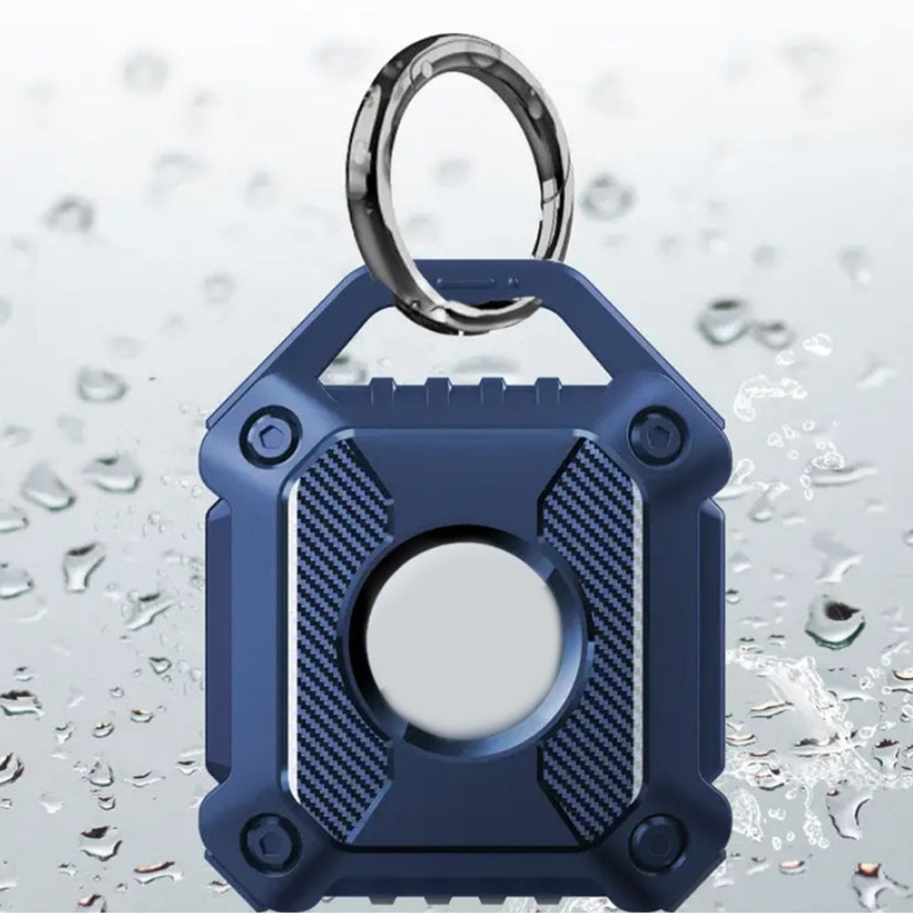 2Pcs For Apple AirTag Protective Case Water-Resistant TPU Full Cover with Key Ring Royal Blue