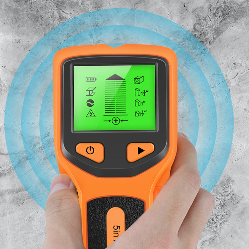 5 in 1 Stud Finder Wall Scanner with 5 Modes and LCD Display - Orange