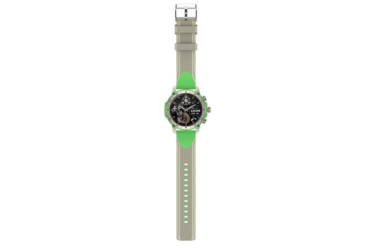 Smart Watch 1.43-Inch Fitness Watch with 24H Heart Rate Blood Pressure Blood Oxygen Female Physiological Flashlight Activity Tracker-Green