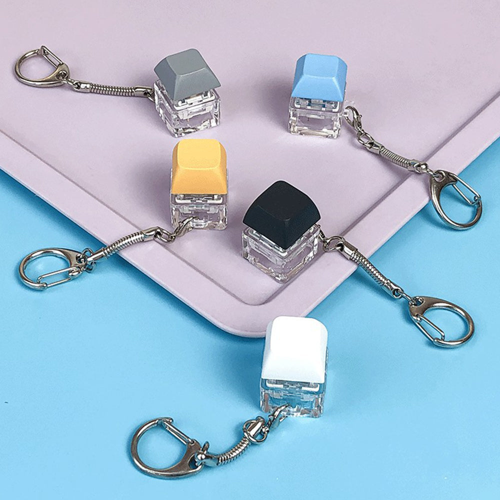 6 Pcs Set Keyboard Fidget Toy Clicker Keychain Button Toys