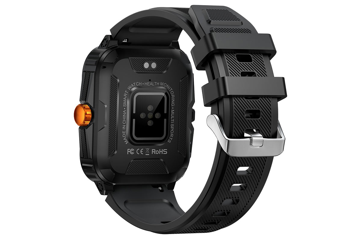 Waterproof Smartwatch for Men Android iOS Phones Smart Watch Fitness Tracker 1.96 Inch Blood Pressure Heart Rate Sport Pedometer Sleep Digital Step Activity Monitor-Black Gold