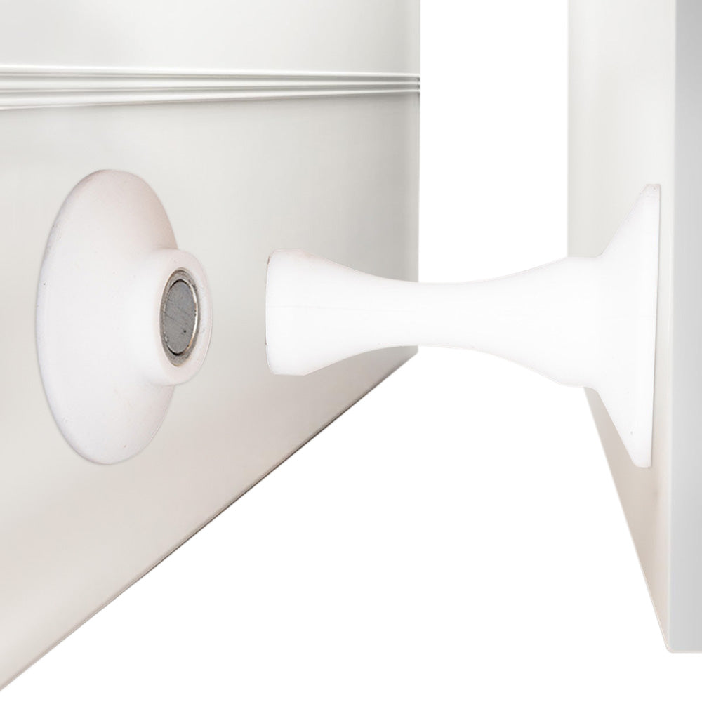 Magnetic Silicone Door Stopper �Strong Holder for Bottom of Door White