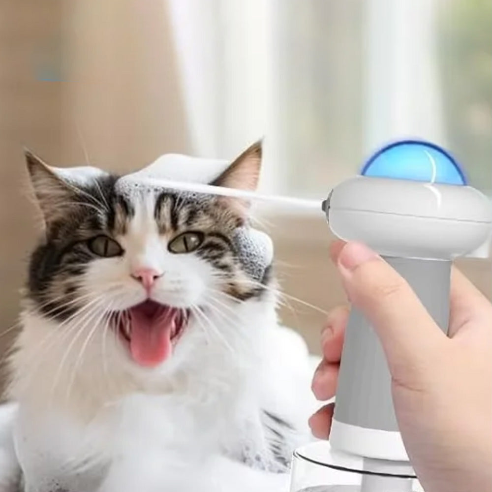 Electric Foaming Shampoo Dispenser for Dog and Cat Bathing Grey Style