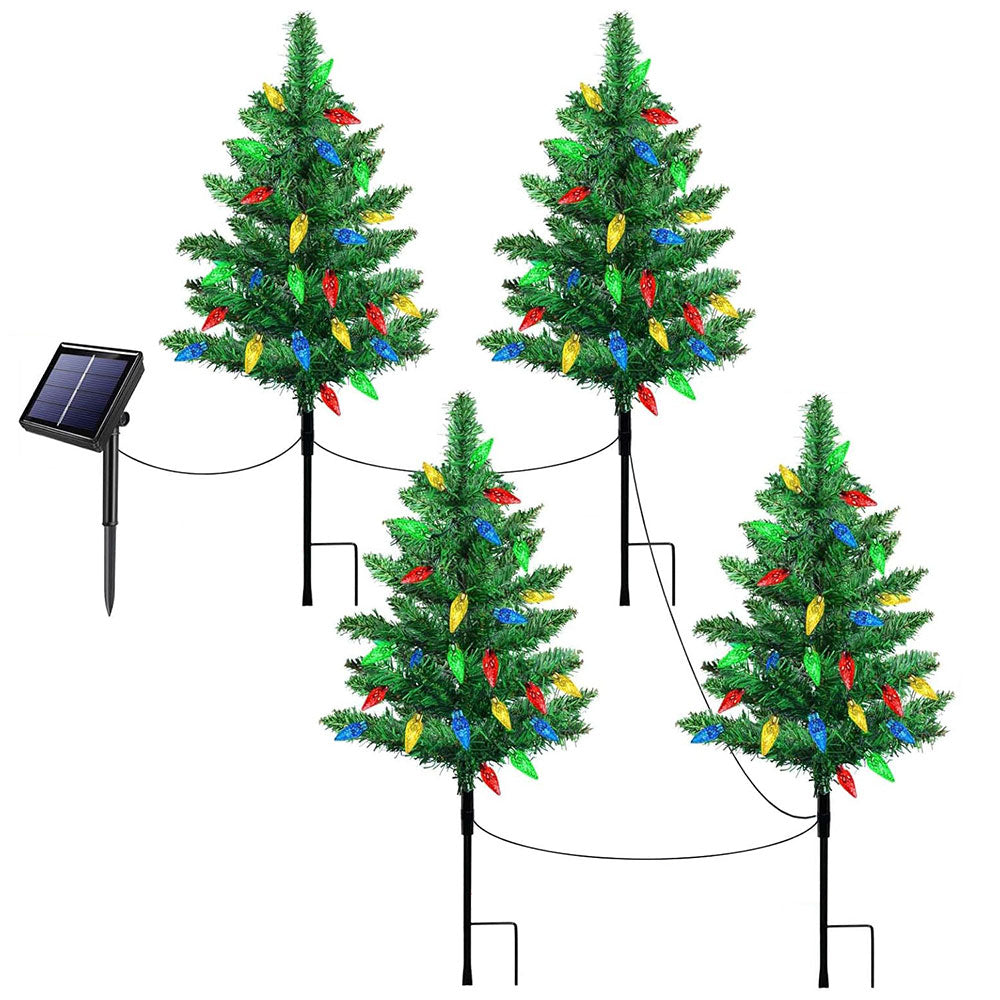 4-in-1 Solar Christmas Tree Lights Xmas Outdoor Garden Decorations