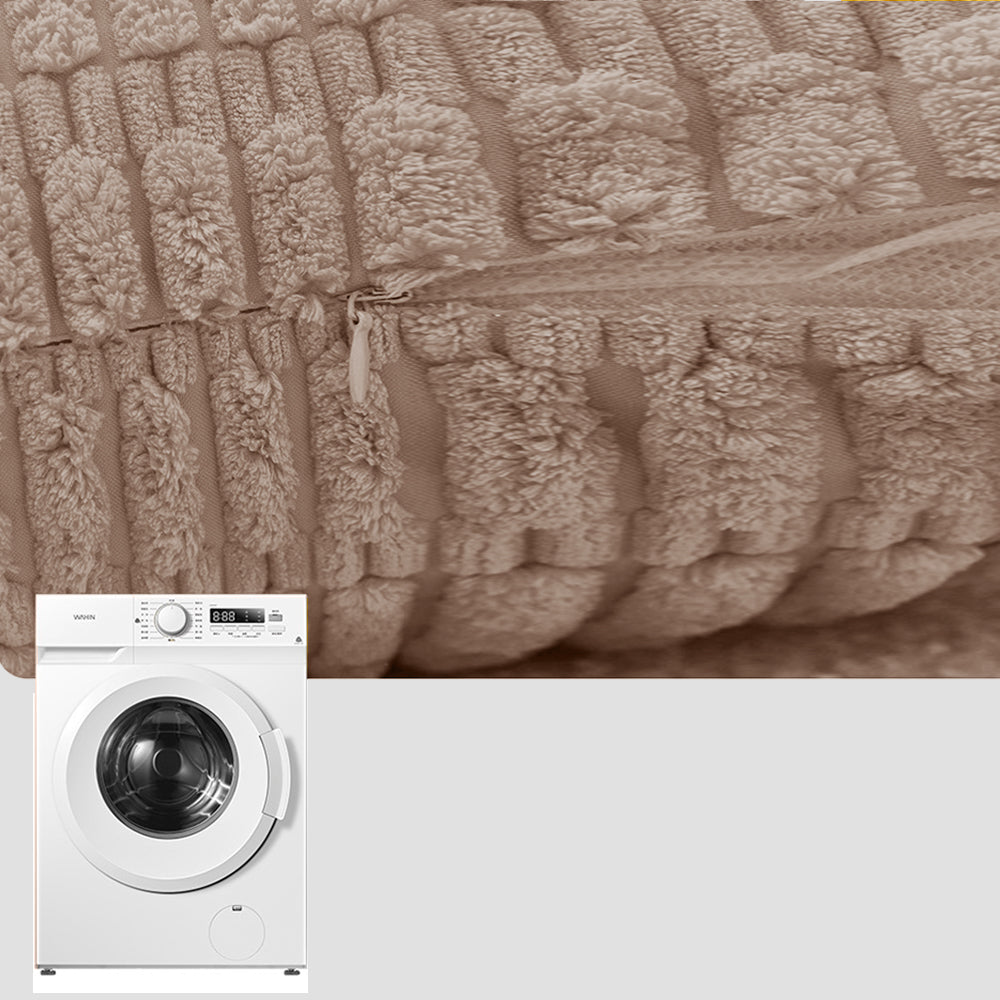 2Pcs Set Throw Pillow Covers Neutral Decorative Pillowcase for Couch Bed Sofa Light Brown