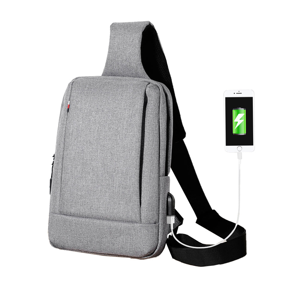 Chest Bag Messenger Bag Sling Bag Crossbody Shoulder Bag Travel Work Satchel Bag Gray