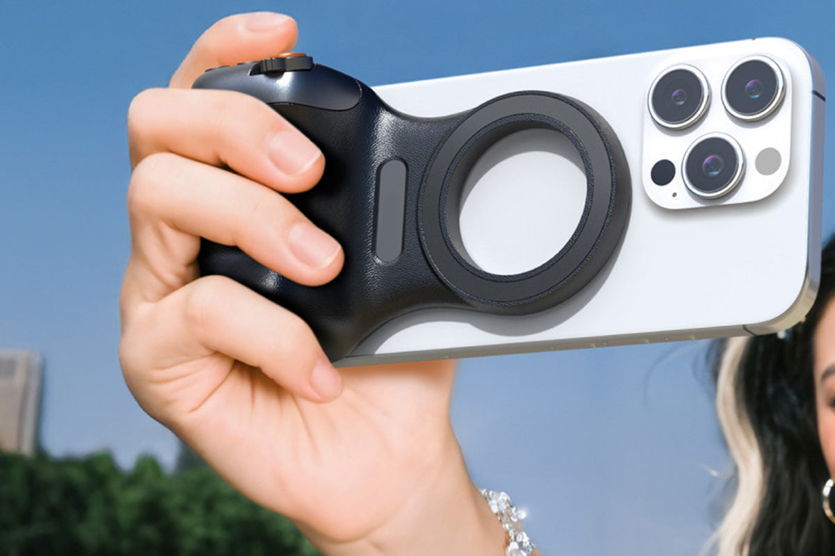 Phone Camera Grip with Selfie Light and Tripod for Photography TikTok-Black