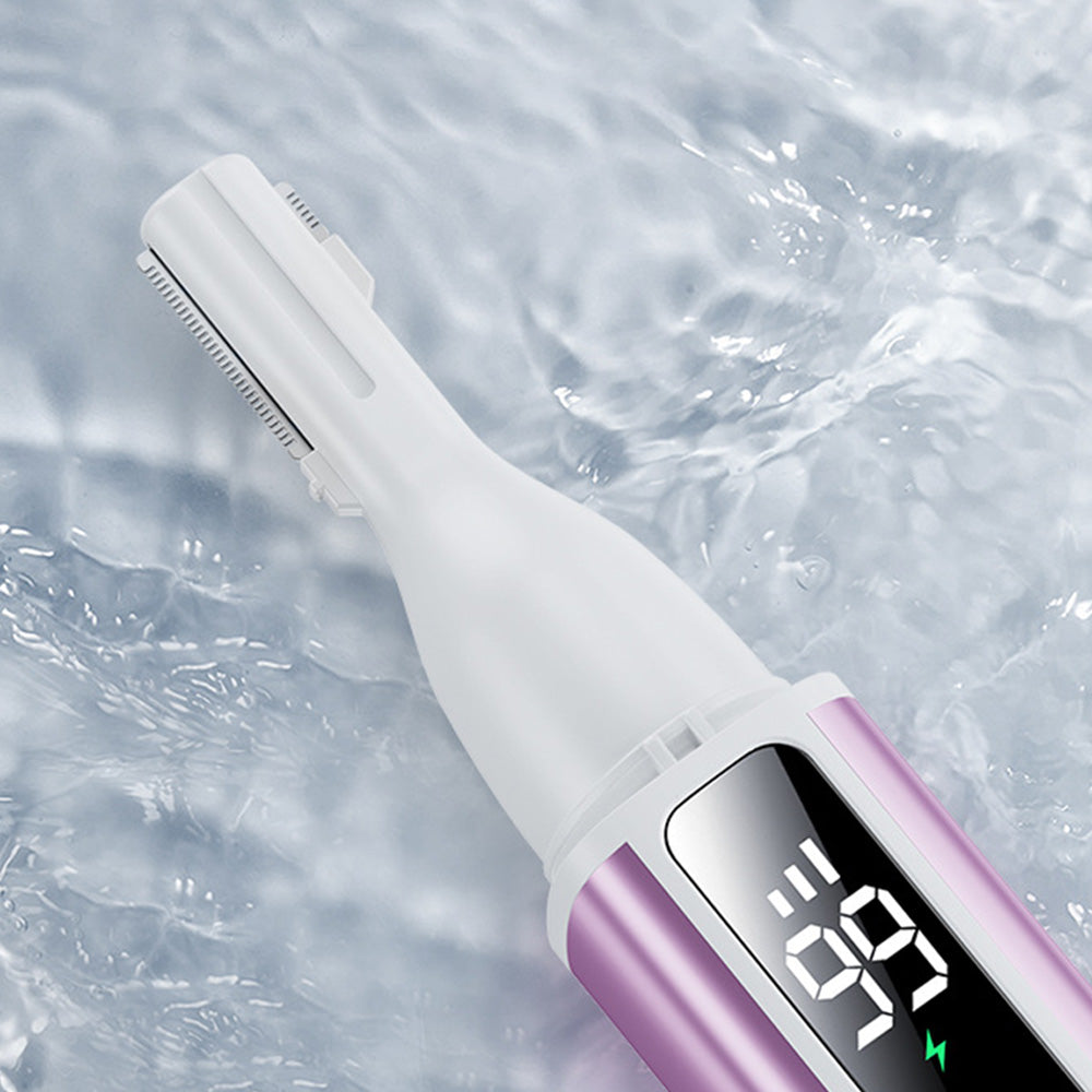 2-in-1 Hair Trimmer Rechargeable Nose Ear Eyebrow Hair Removal for Women Purple