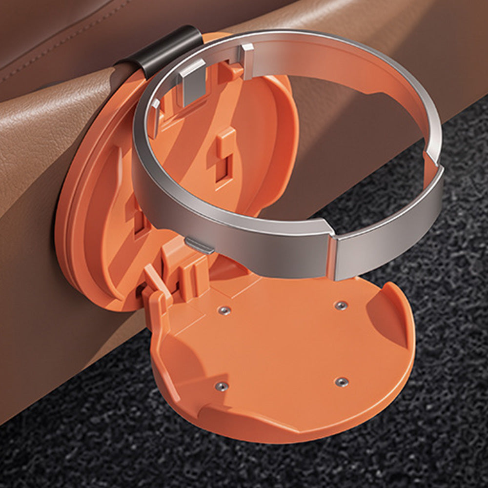 Adjustable Folding Car Door Cup Holder Clip-On Drink Organizer - Orange