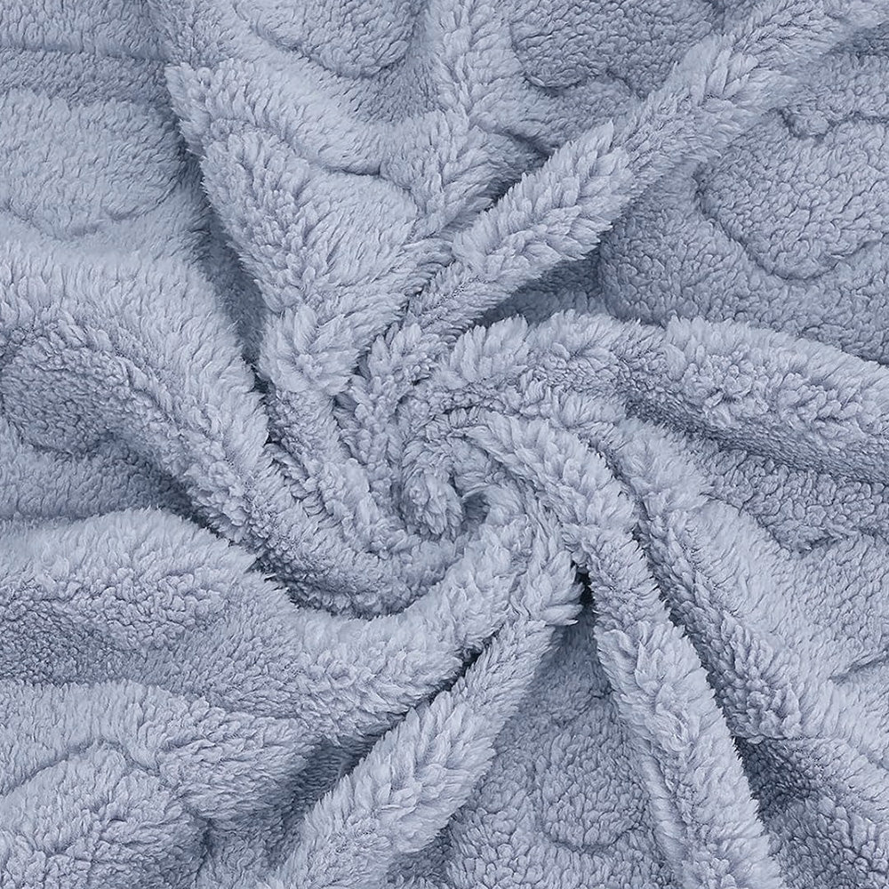 Cozy Fleece Blanket Heart Checkered Blanket for Sleeping Napping Blue