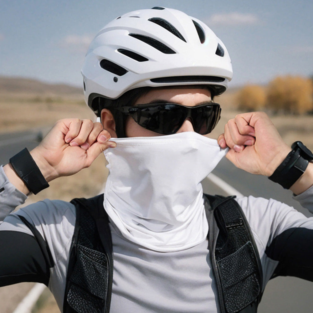 Balaclava Mask Summer Cooling Neck Gaiter Mask for Riding White