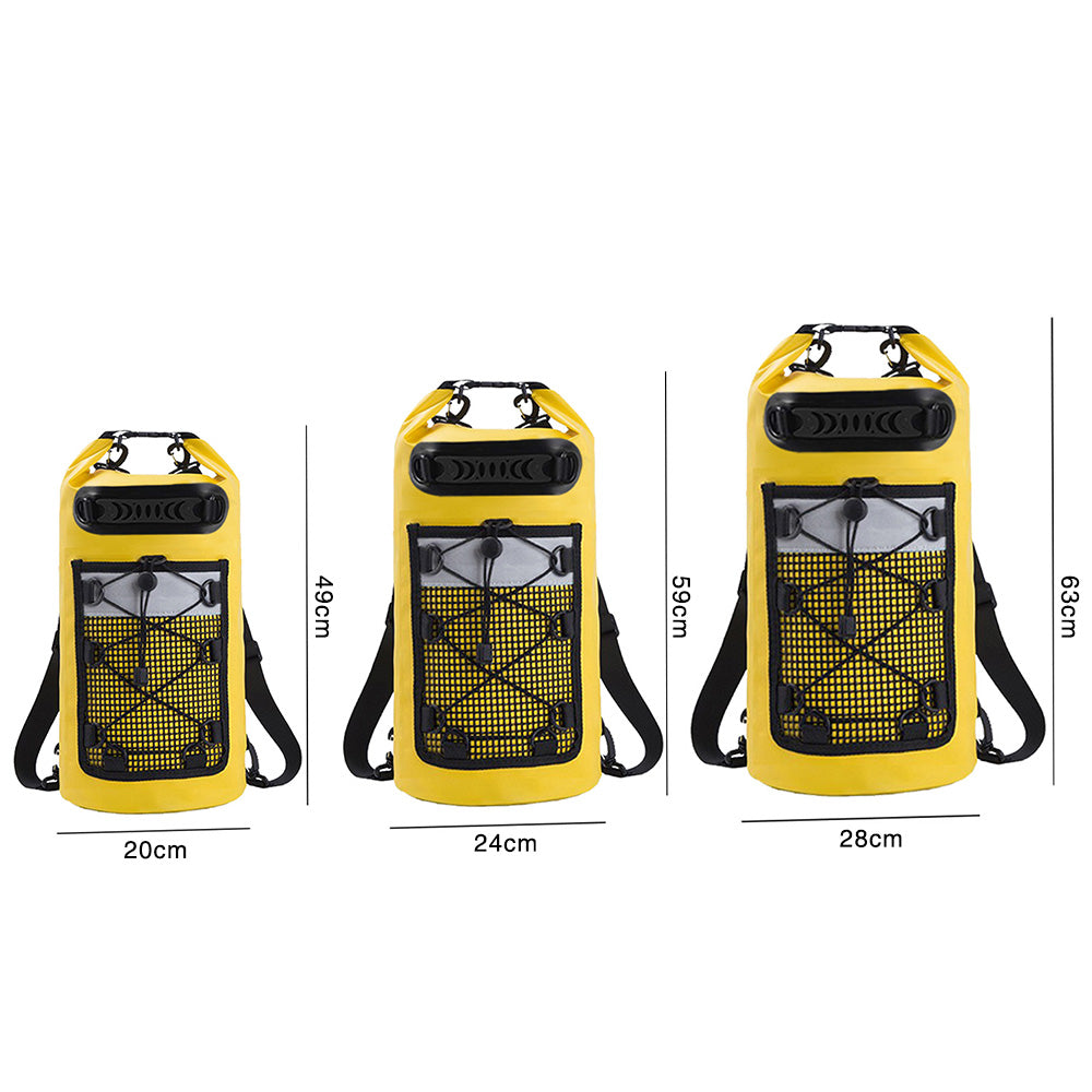 Roll-Top Backpack With Handle Dry Bag Outdoor Bag For Fishing Boating Camping-Yellow