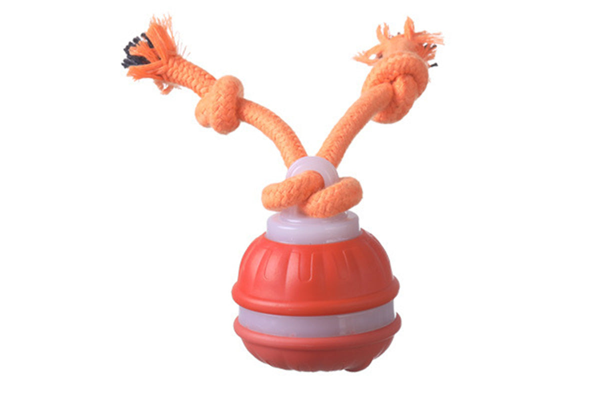 USB Rechargeable Motion Activated Rolling Dog Ball Toy Orange