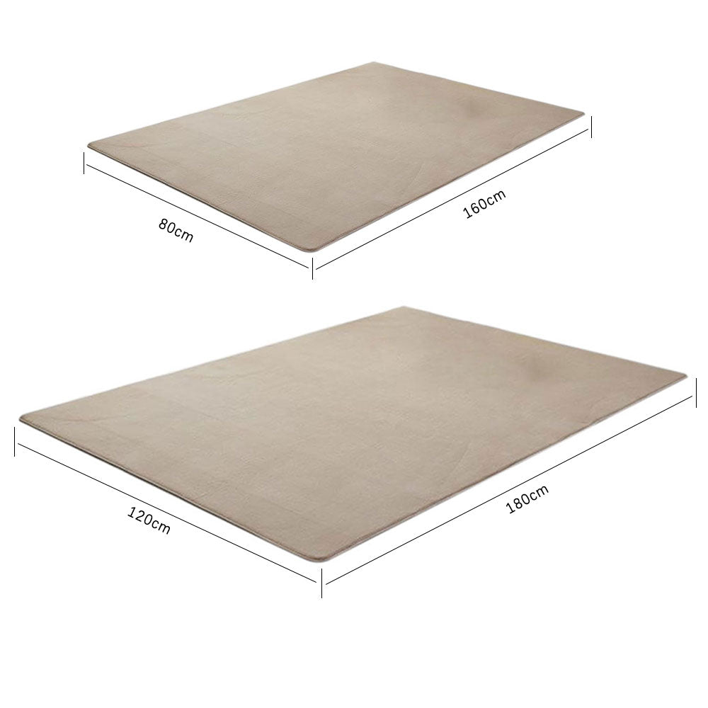 Coral Fleece Soft Carpet Fast Rebound Sponge Floor Mat-Camel