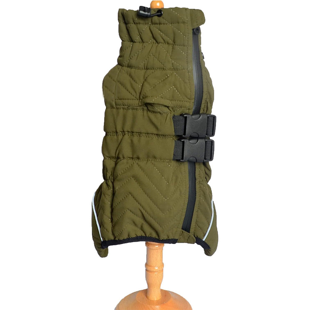 Warm Dog Vest Reflective Coat Windproof Winter Jacket for Pet Dogs Green