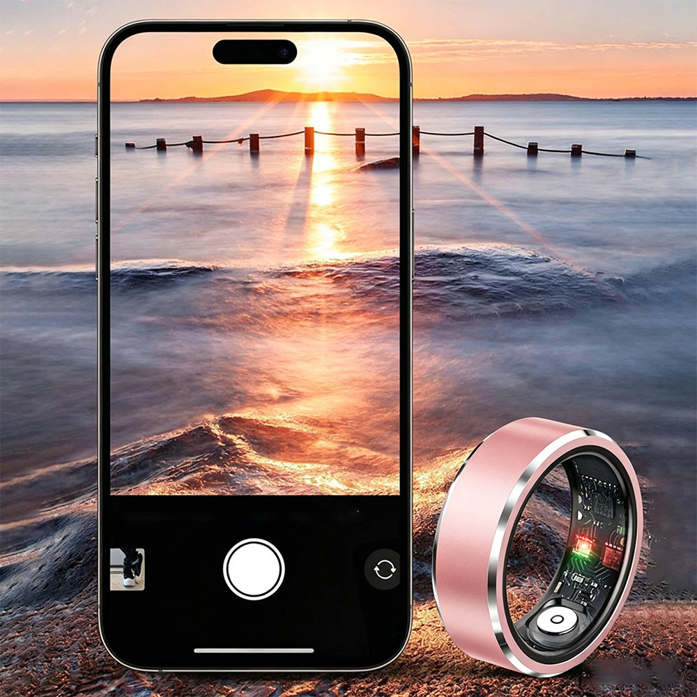 Gesture Control Smart Ring Waterproof Health Tracker - Pink