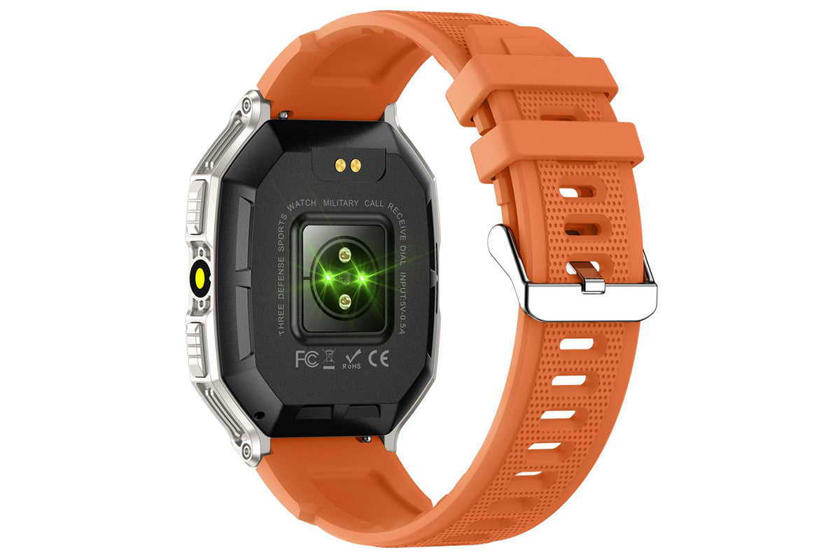 Smart Watch 2.1-Inch Fitness Watch with All Day Heart Rate Sleep Monitor Blood Oxygen Flashlight 107 Sports Modes Activity Tracker-Orange