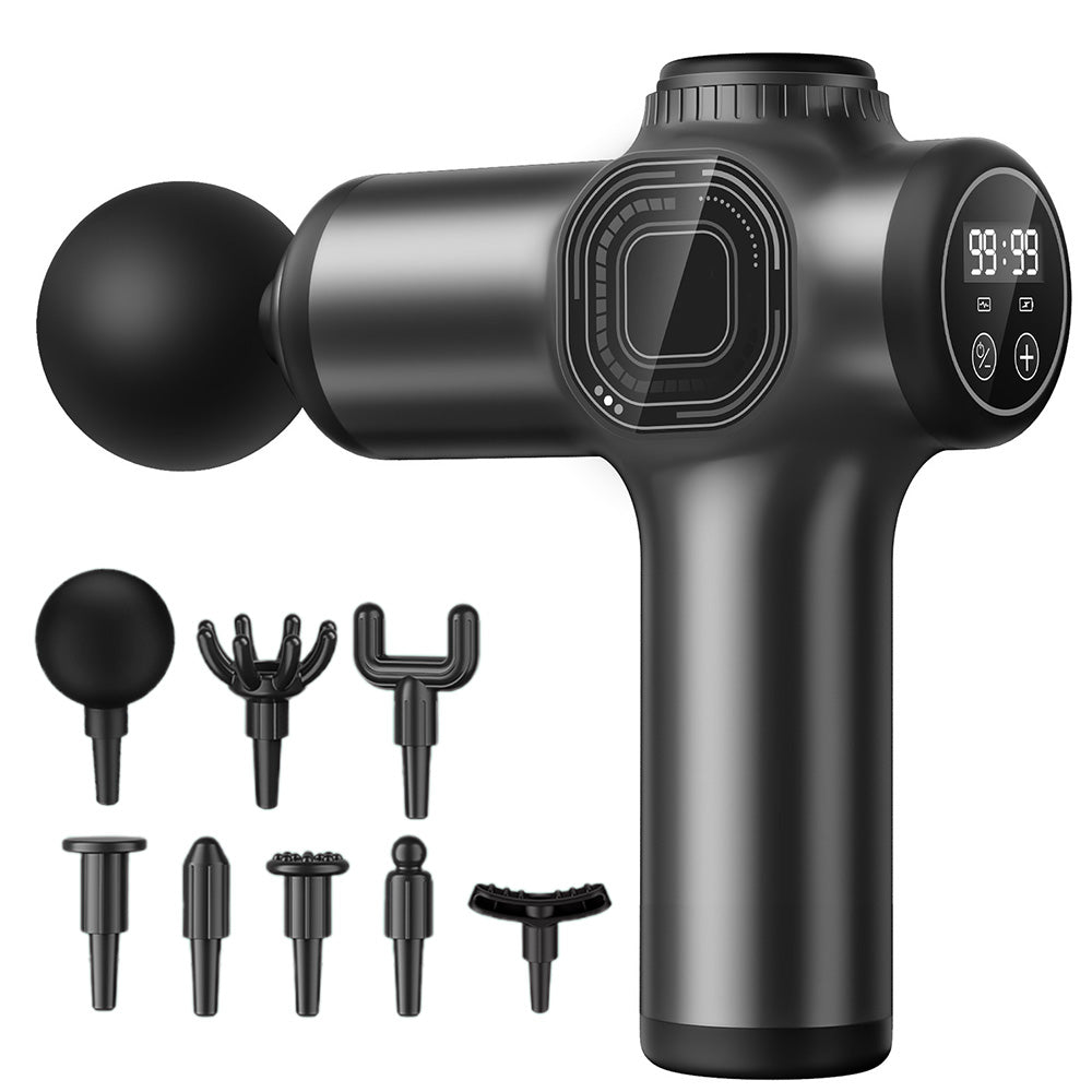 Deep Tissue Percussion Massager 8-Heads Muscle Vibration Relaxing Tool Black