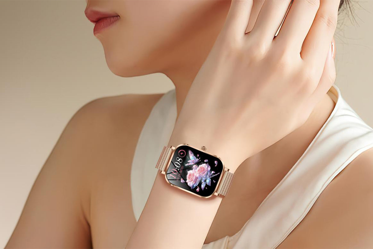 Smart Watch Bluetooth Call Make Calls Musics Fitness Tracker Heart Rate Sleep Monitor -Gold