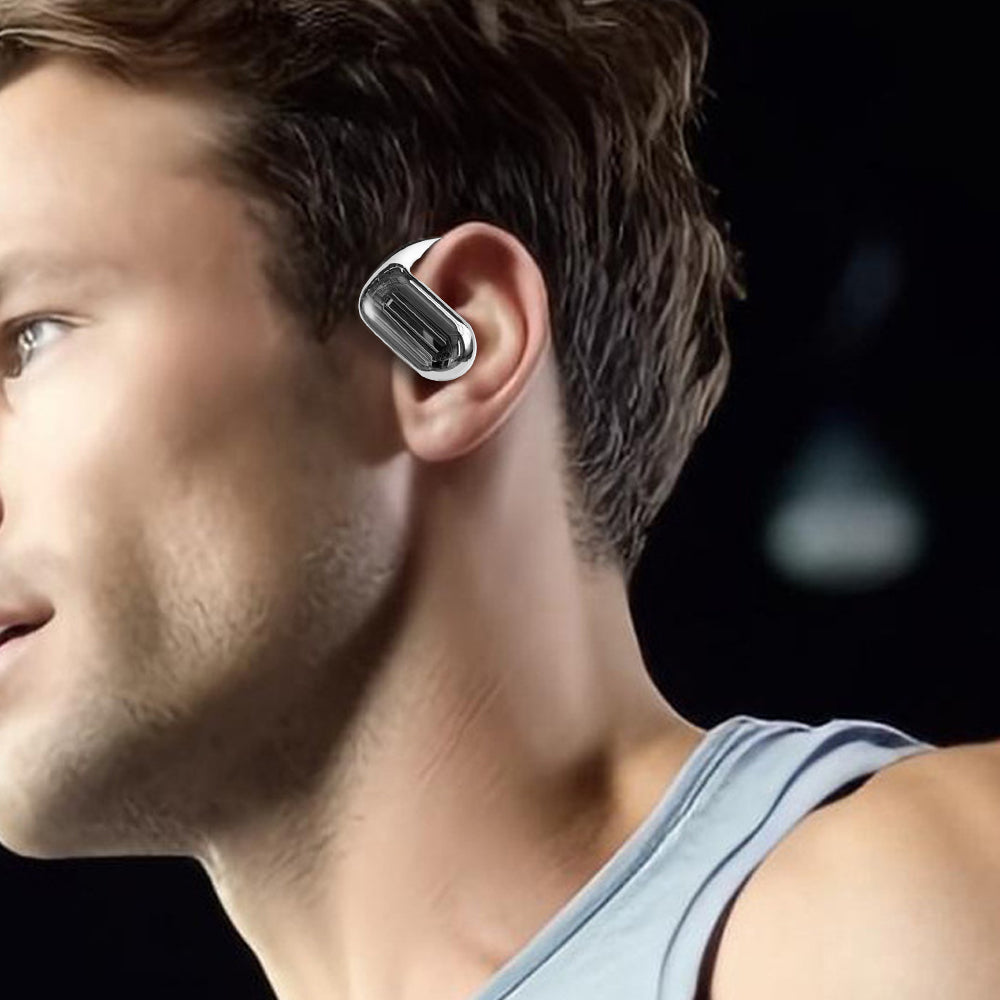 Wireless Bluetooth 5.4 Earbuds Touch Control Earhook Earphones Sports Earbuds with Digital Display Case White