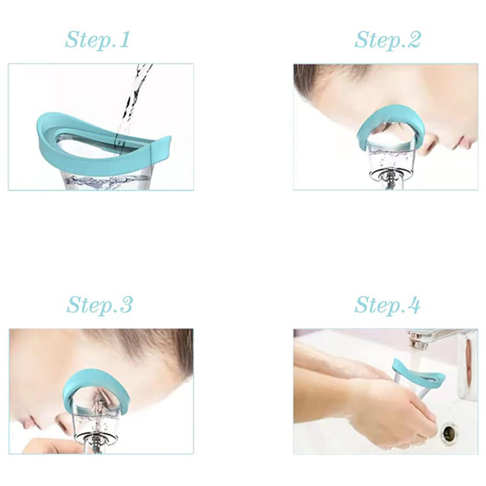Manual Eye Wash Cup Air Pressure Eye Cleaning Cup Blue