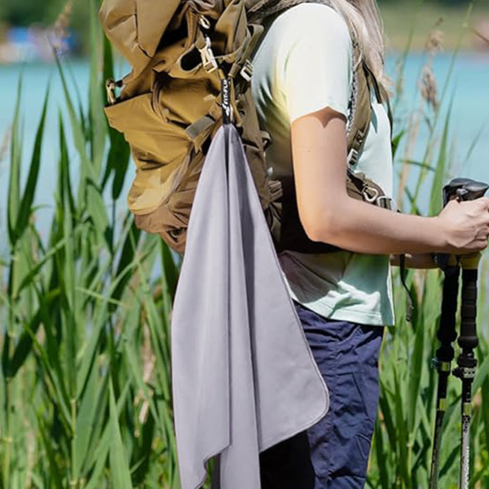 3Pcs Set Microfiber Beach Towels Quick-Dry Beach Swimming Towel for Travel Fitness Outdoor Activities Purple