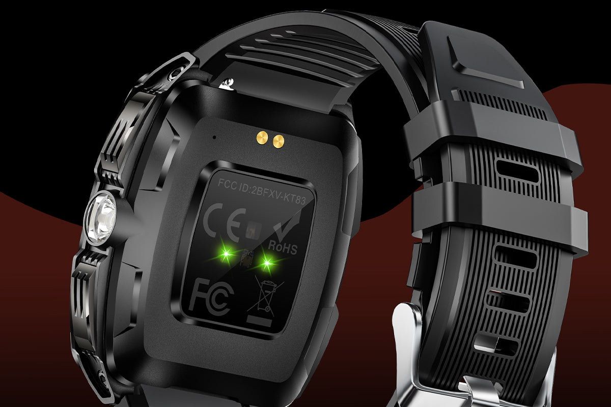 Military Smart Watch for Men Heart Rate Sleep Monitor IPX8 Waterproof for Android iOS -Black and Gold
