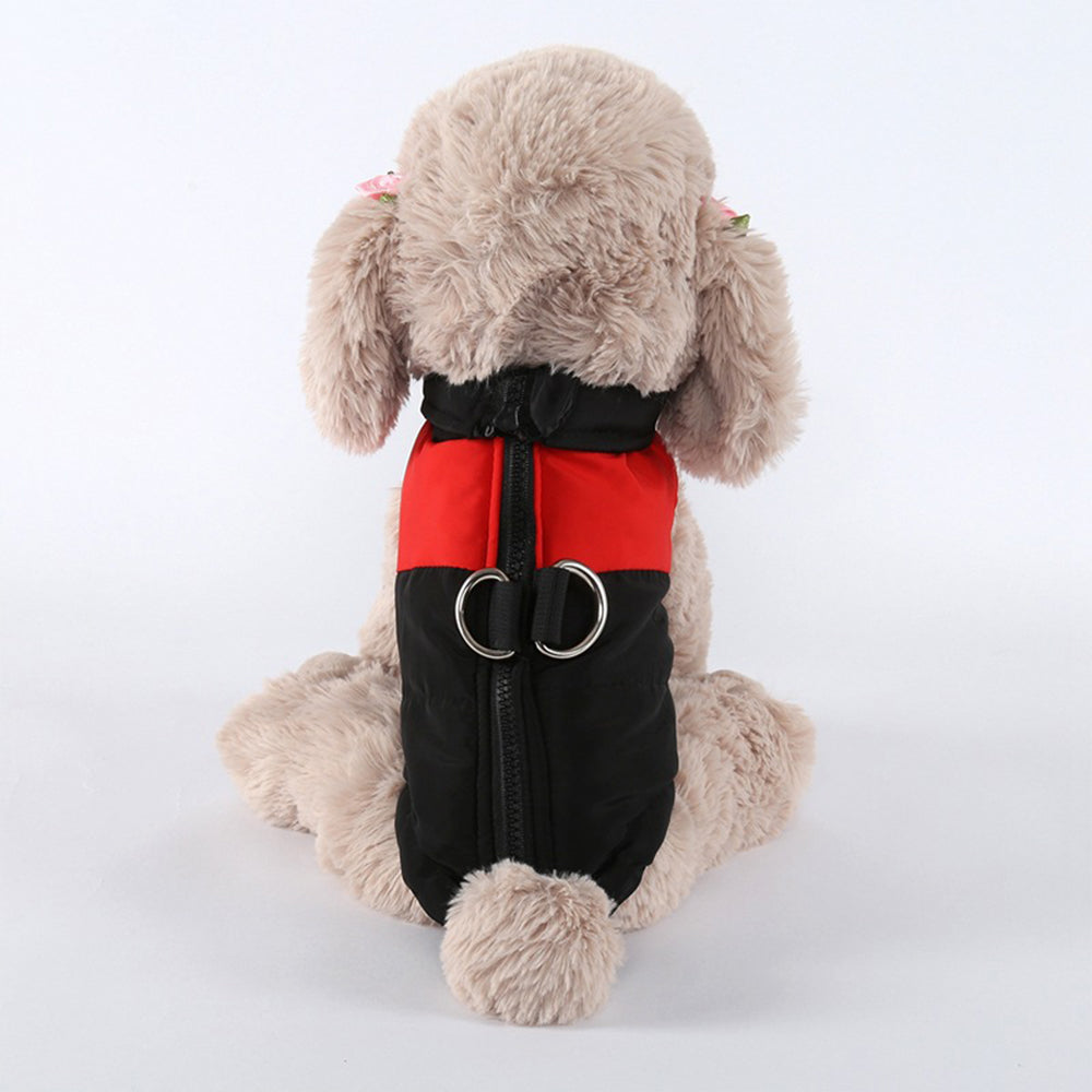 Windproof Waterproof Dog Winter Coat Jacket Warm Dog Vest Cold Weather Apparel-Red