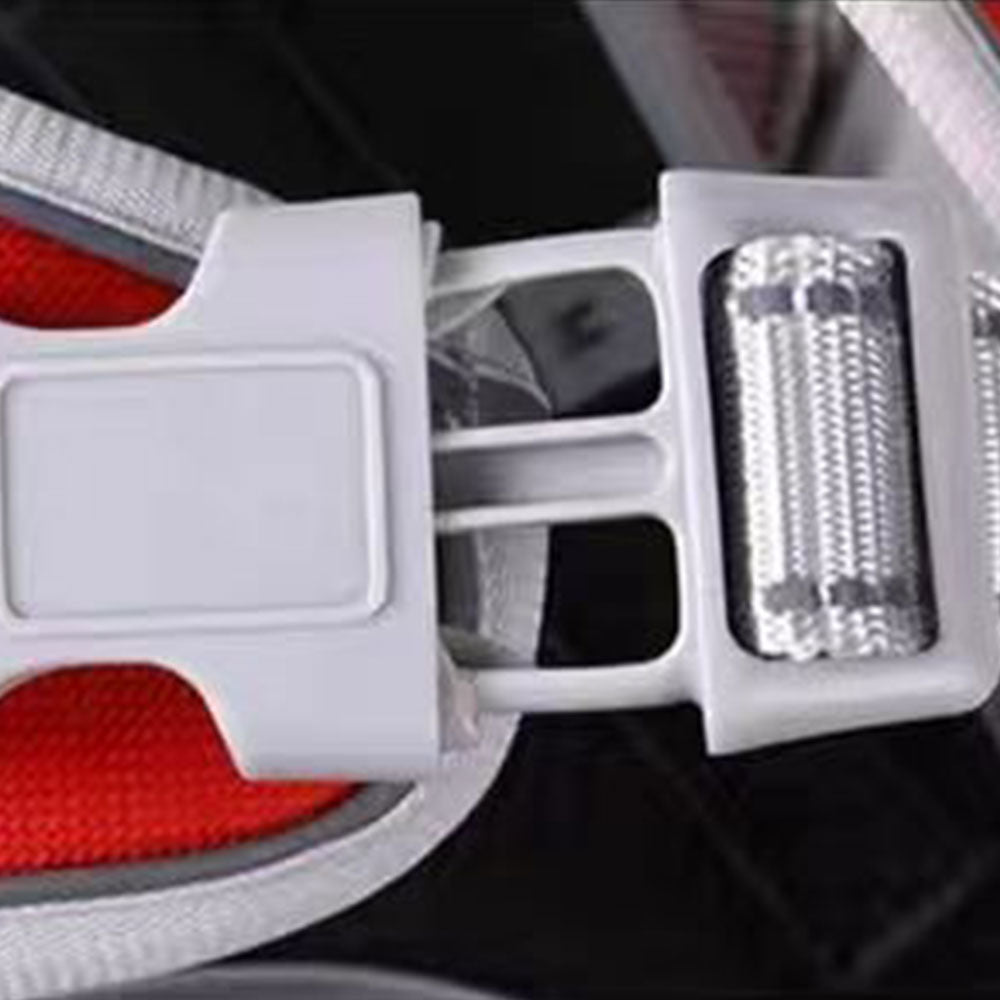 No Pull Pet Dog Harness Adjustable Dog Vest with Reflective Strip Red