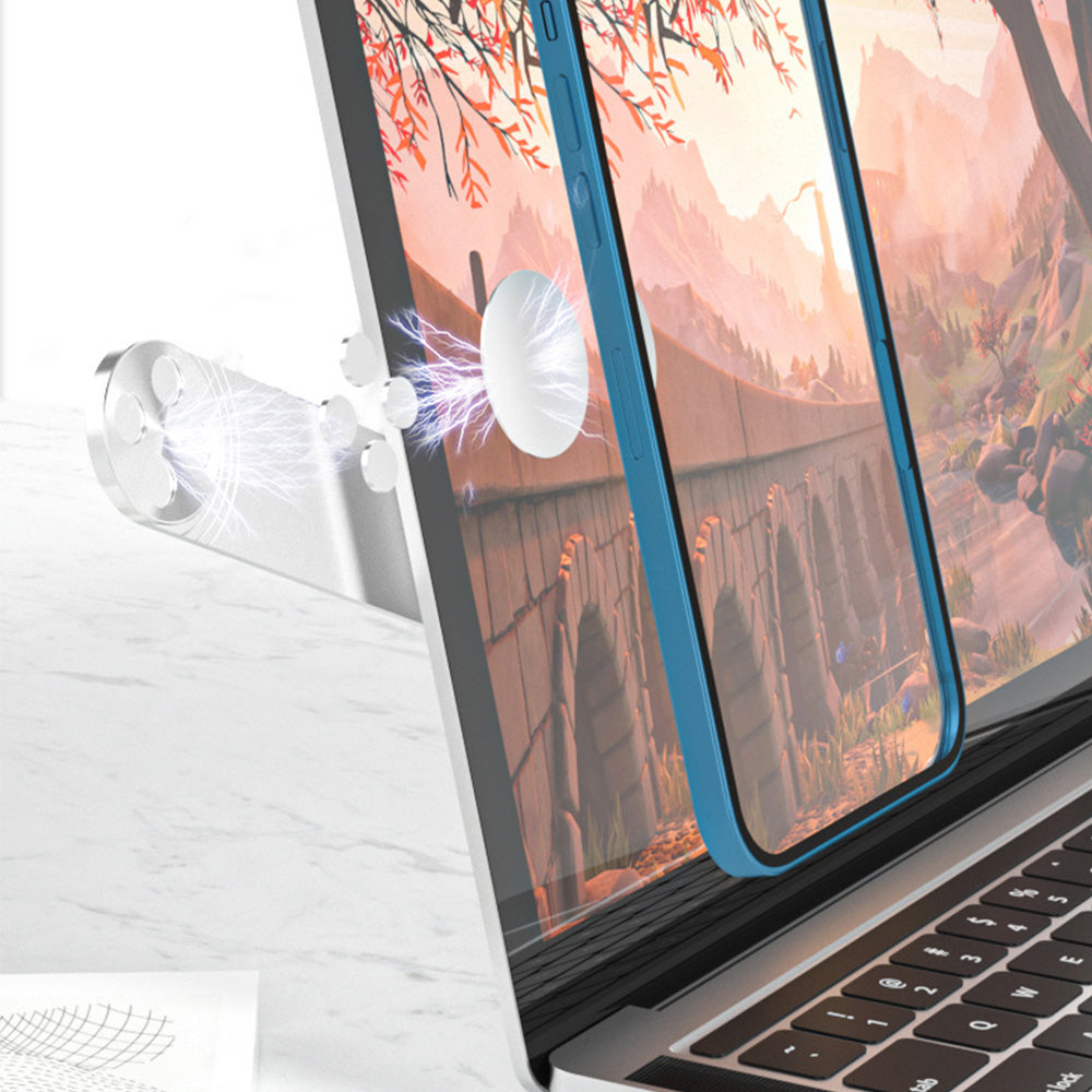 Portable PC Laptop Phone Holder Foldable Screens Expansion Mobile Side Mount Silver