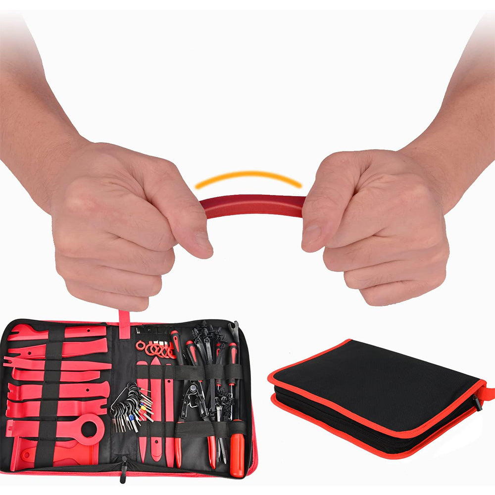 238Pcs Car Trim Removal Tool Kit Universal Clip Set with Fastener Removers for Auto Marine Home Repairs Red