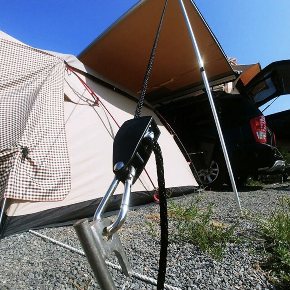 5M Adjustable Fast Release Pulley Camping Rope Camping Tent Guy Line for Canopy Black