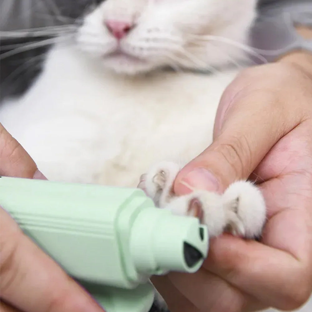 2-in-1 Pet Nail Grinder with LED Lights USB Rechargeable Dog Nail Clippers Cats Claw Trimmer Green