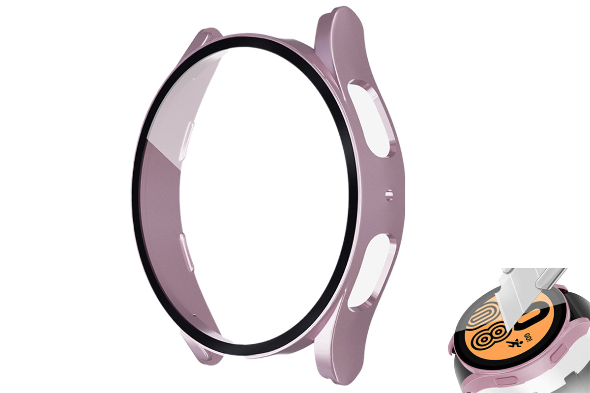 Full Screen Protector Case Hard PC Cover Bumper for Samsung Galaxy Watch-rose gold