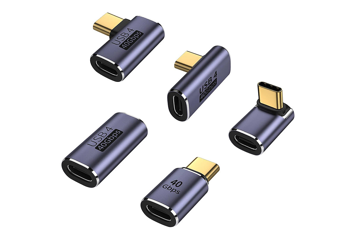 5 Pieces 100W USB4.0 40Gbps Type C Male Female Adapter Extender