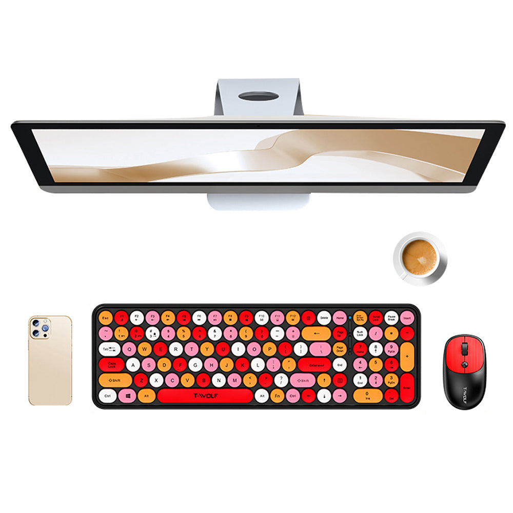 Colorful 2.4GHz Wireless Keyboard and Mouse Combo Plug and Play for Laptop PC Style 2