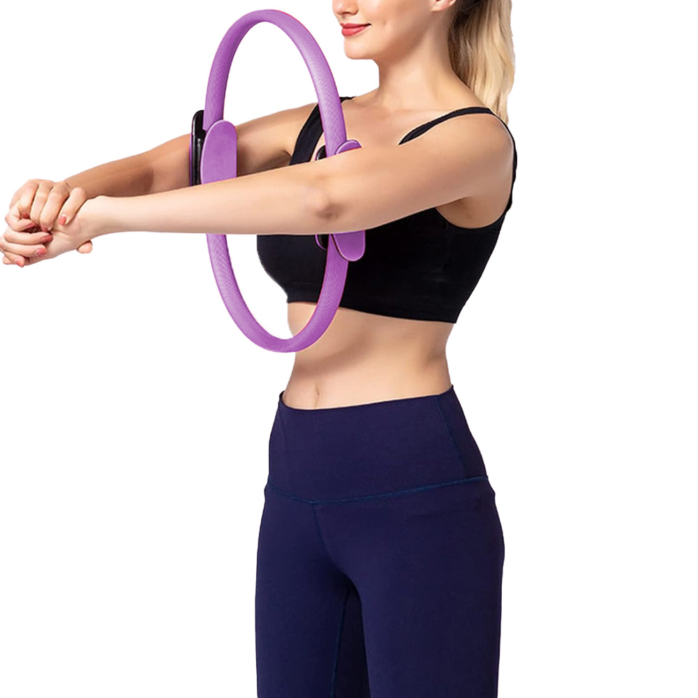 Pilates Ring Resistance Training Tool Yoga Exercise Magic Circle Grip Purple