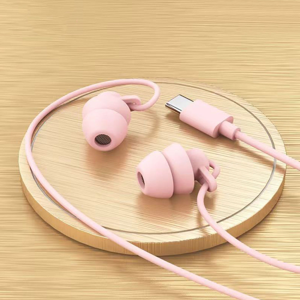 Wired Sleep Headphones in Ear Ultra Lightweight for Side Sleeper-Pink
