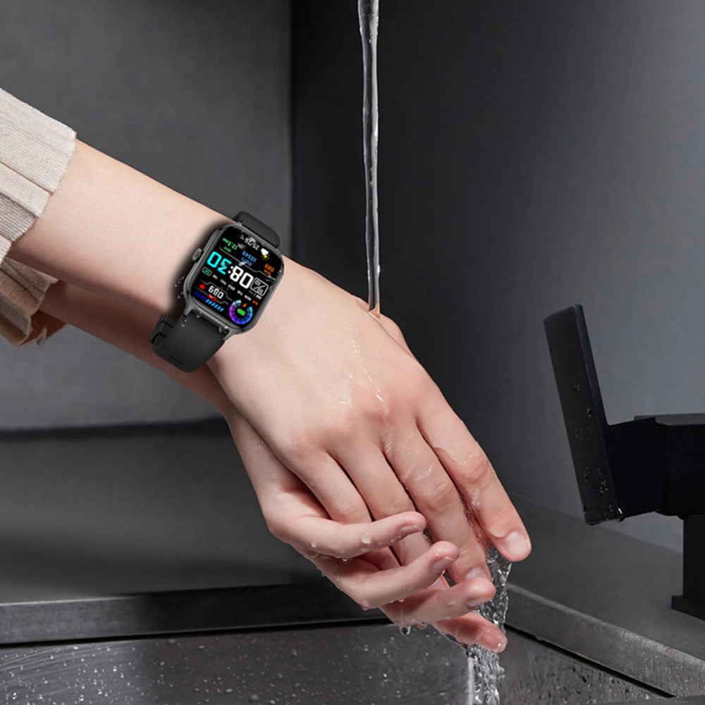 Bluetooth Smart Watch Sports Tracker Heart Rate/Sleep Monitor for iOS/Android Phone Black