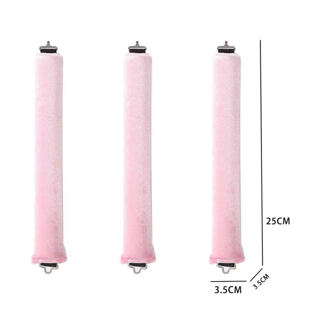 Heatless Overnight Curlers Set No Heat Curling Headband with Rods for Long Hair Pink