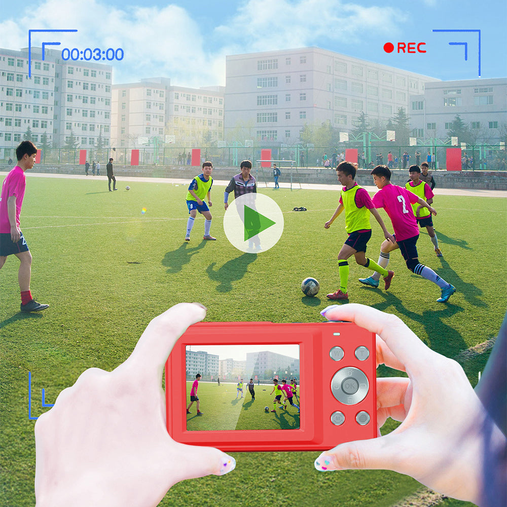 16X Zoom Digital Camera with 32GB Card 1080P Mini Video Camera for Teens Kids Red