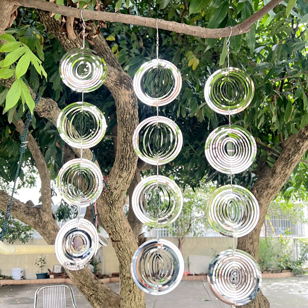 Reflective Hanging Bird Deterrent Rotating Wind Spinner Bird Scare Device Outdoor Decor Style 1