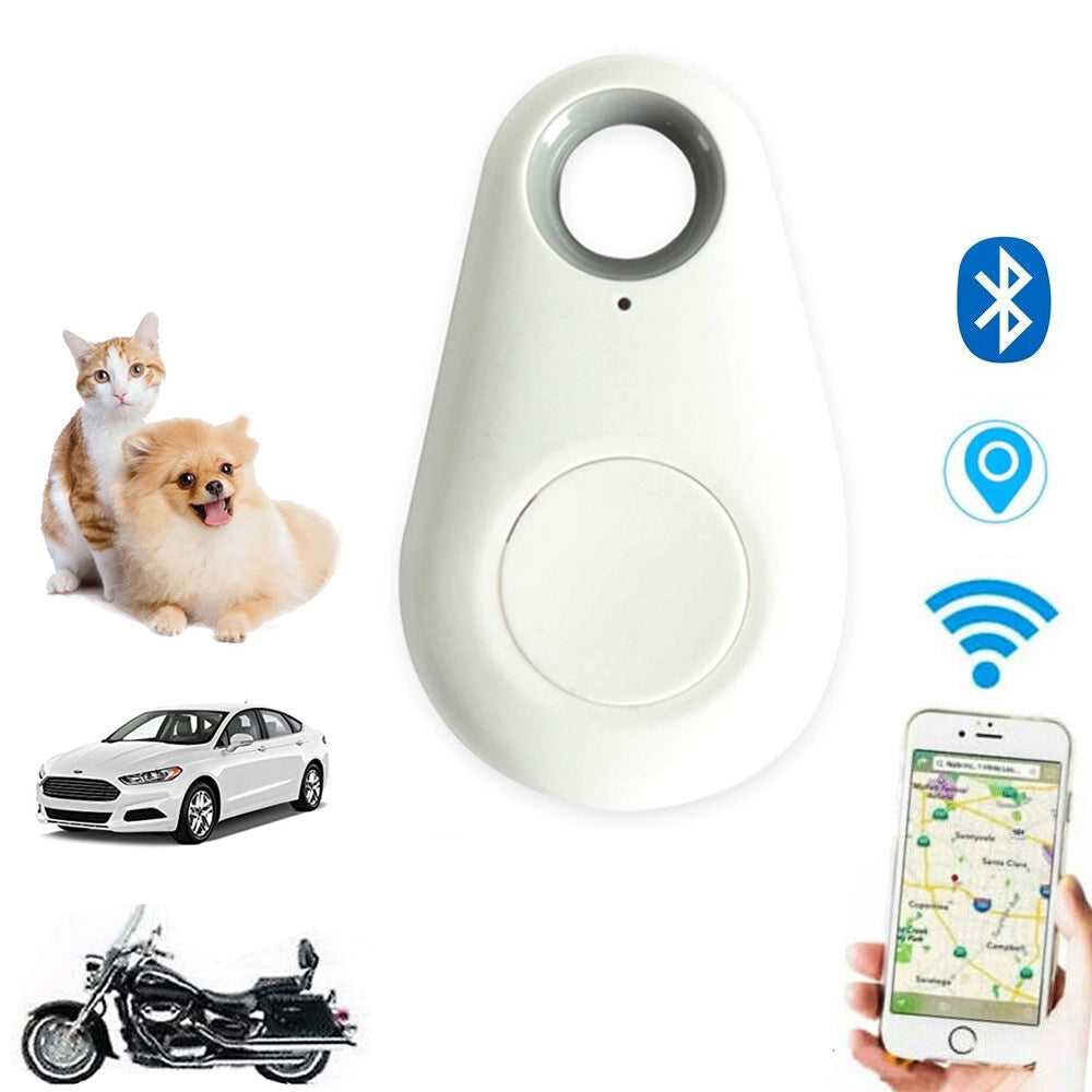 Wireless Smart GPS Tracker Bluetooth Alarm Locator for Kids Pets Wallet Keys Anti Lost White