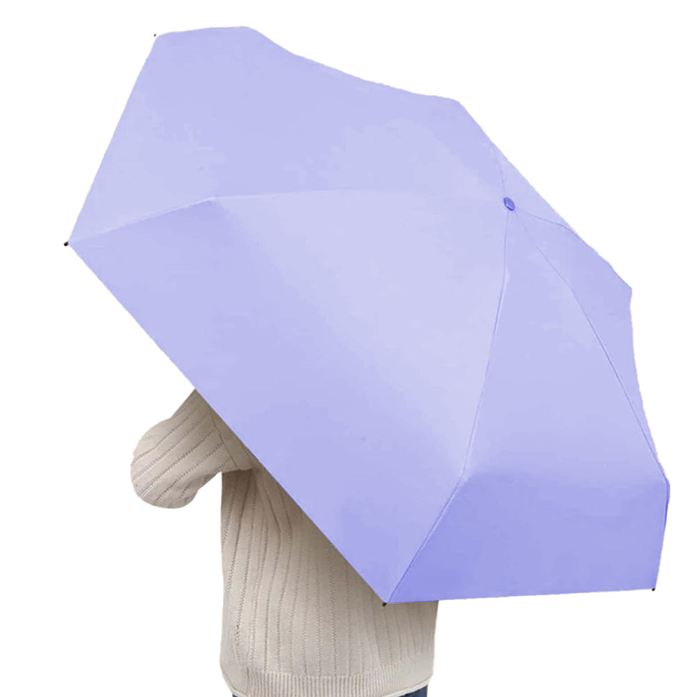 Mini Pocket Umbrella Anti-UV Sun/Rain Windproof 6 Folding Umbrella - Purple
