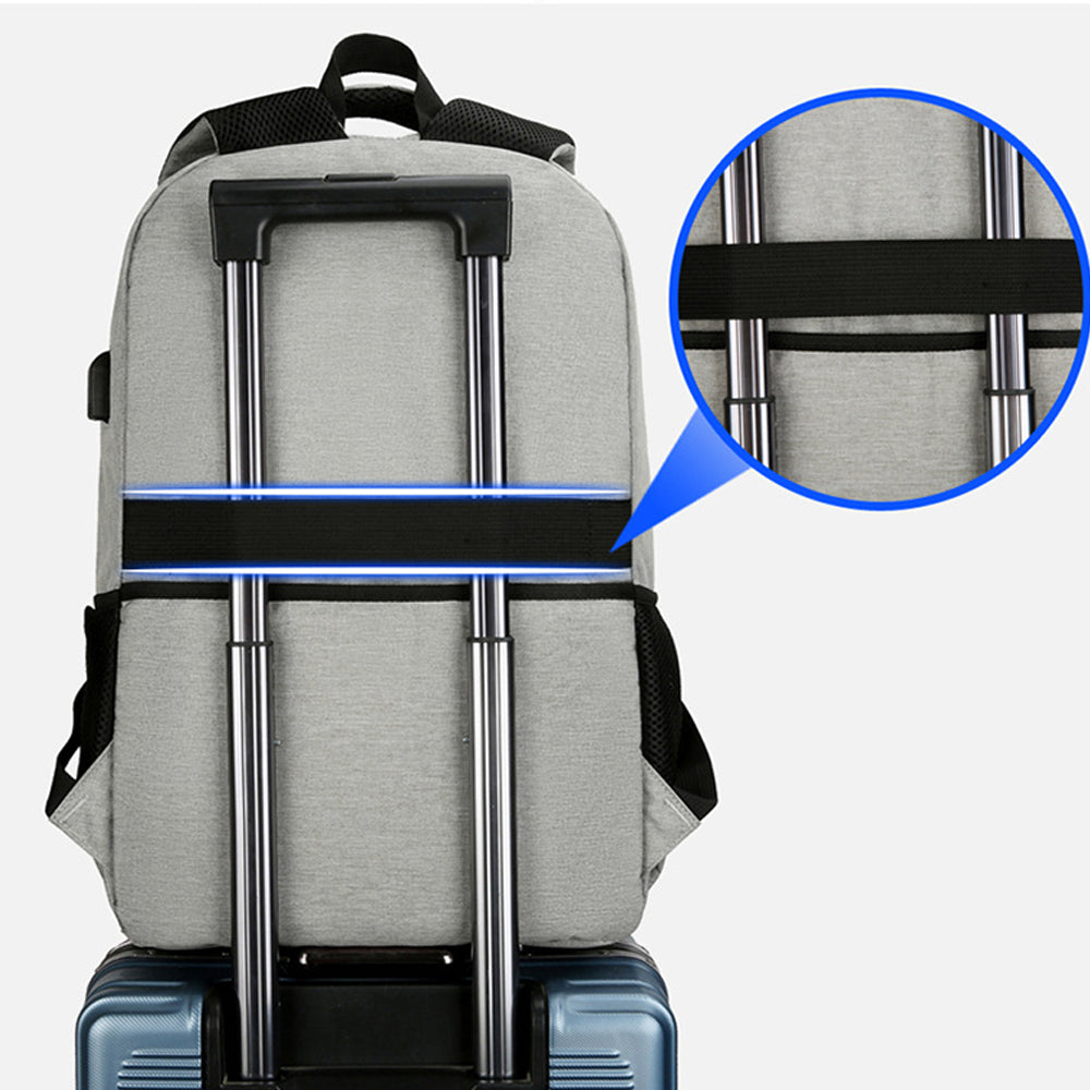 2 in 1 Large Capacity Laptop Backpack and Insulated Lunch Bag for Office Travel-Light Grey