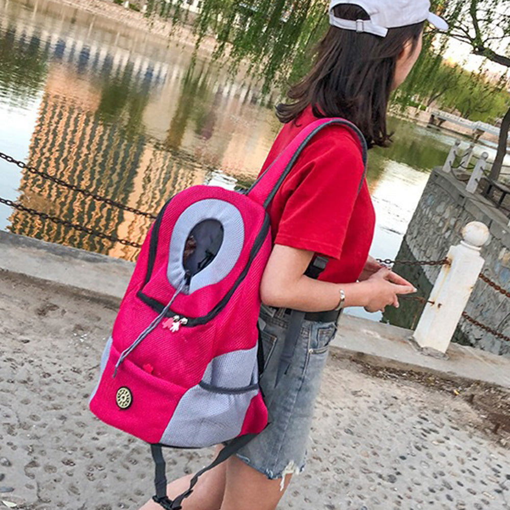 Mesh Pet Carrier Small Dog Cat Backpack for Travel Hiking Camping Rose