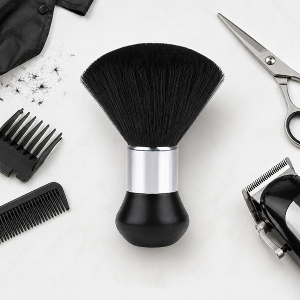 Soft Hair Sweeper Brush with Storage Case Neck Duster Brush - Silver