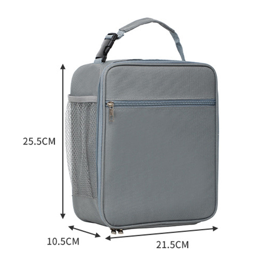 Large Capacity Insulated Lunch Box Storage Bag for Work Picnic Camping Gray